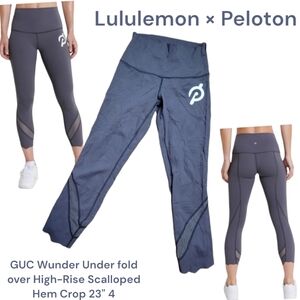Lululemon × Peloton Wunder Under Women's fold over HR Scalloped Hem Crop 23"  4